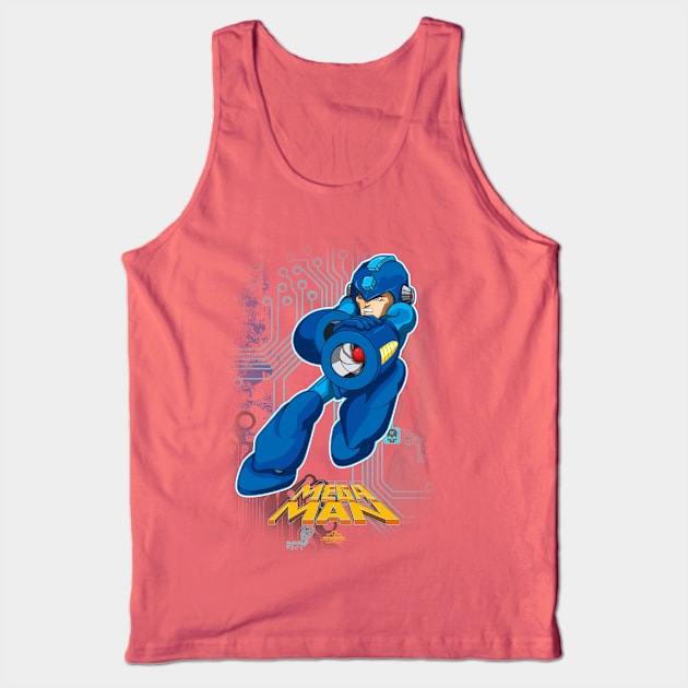 The Blue Bomber Mega Man Tank Top by TomRyansStudio